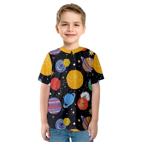 Circle Illustration Space Art Cute Pattern Kids  Sport Mesh T-shirt by pakminggu