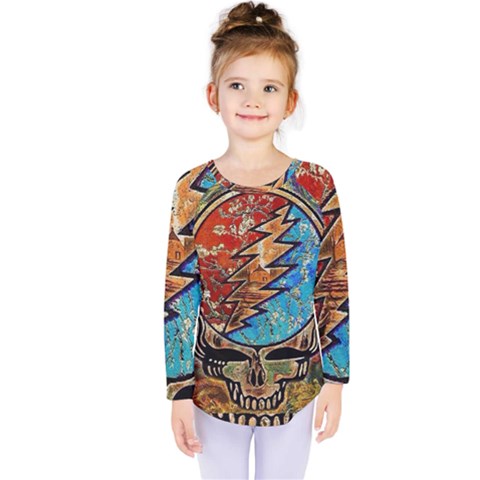 Grateful Dead Rock Band Kids  Long Sleeve T-shirt by Cowasu