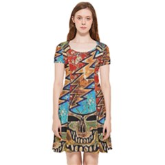 Grateful Dead Rock Band Inside Out Cap Sleeve Dress by Cowasu