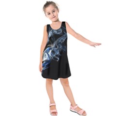 Smoke-flame-dynamic-wave-motion Kids  Sleeveless Dress by Cowasu