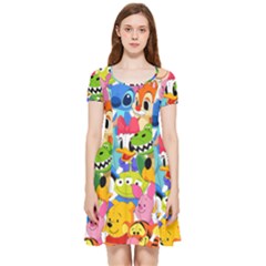 Illustration Cartoon Character Animal Cute Inside Out Cap Sleeve Dress by Cowasu