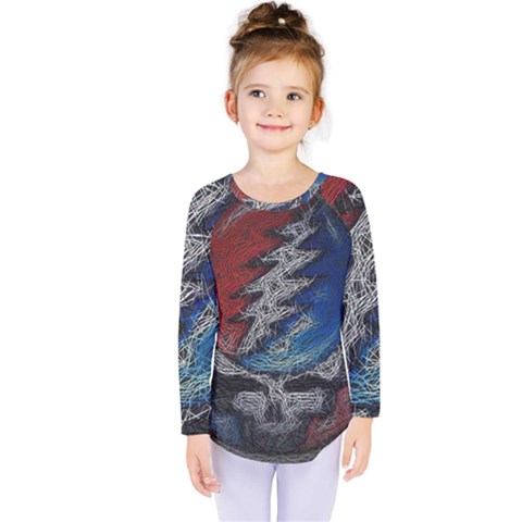 Grateful Dead Logo Kids  Long Sleeve T-shirt by Cowasu