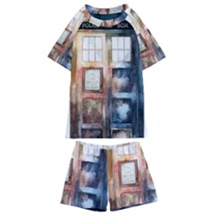 Tardis Doctor Who Transparent Kids  Swim T-shirt And Shorts Set by Cowasu