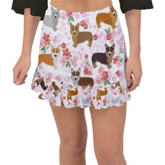 Corgis Corgi Pattern Fishtail Mini Chiffon Skirt by Cowasu