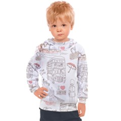 London-paris-drawing-vector-london-comics Kids  Hooded Pullover by Cowasu