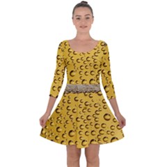 Beer Bubbles Quarter Sleeve Skater Dress by Cowasu