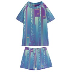 Non-seamless-pattern-background Kids  Swim T-shirt And Shorts Set by Cowasu