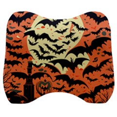 Bat Pattern Velour Head Support Cushion by Valentinaart