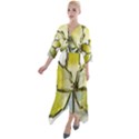 Life is beautiful and green Quarter Sleeve Wrap Front Maxi Dress View1