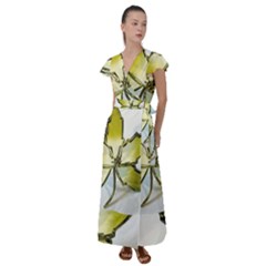 Life Is Beautiful And Green Flutter Sleeve Maxi Dress by Humidesigner786