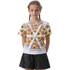 Pizza-slice-food-italian Kids  Front Cut T-shirt by Cowasu