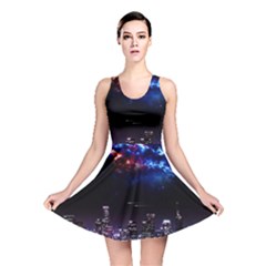 Science-fiction-sci-fi-forward Reversible Skater Dress by Cowasu