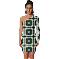 Pattern-design-texture-fashion Long Sleeve One Shoulder Mini Dress by Cowasu