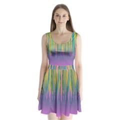 Background-colorful-texture-bright Split Back Mini Dress  by Cowasu