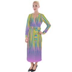 Background-colorful-texture-bright Velvet Maxi Wrap Dress by Cowasu