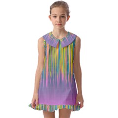 Background-colorful-texture-bright Kids  Pilgrim Collar Ruffle Hem Dress by Cowasu