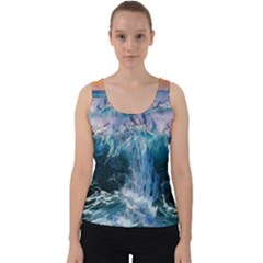 Sea-waves-ocean-water-beach-surf Velvet Tank Top by Cowasu