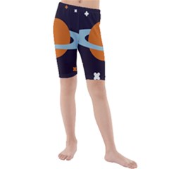 Planet-orbit-universe-star-galaxy Kids  Mid Length Swim Shorts by Cowasu