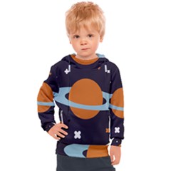 Planet-orbit-universe-star-galaxy Kids  Hooded Pullover by Cowasu