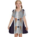 Rocket-space-universe-spaceship Kids  Short Sleeve Tiered Mini Dress View1