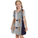 Rocket-space-universe-spaceship Kids  Short Sleeve Tiered Mini Dress View2