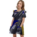 Science-fiction-sci-fi-sci-fi-logo Kids  Frilly Sleeves Pocket Dress View3