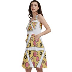 Pizza-slice-food-italian Sleeveless V-neck Skater Dress With Pockets by Sarkoni