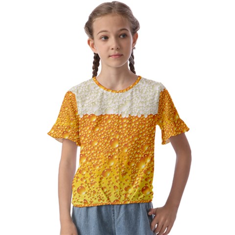 Bubble-beer Kids  Cuff Sleeve Scrunch Bottom T-shirt by Sarkoni