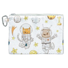 Astronaut-dog-cat-clip-art-kitten Canvas Cosmetic Bag (xl) by Sarkoni