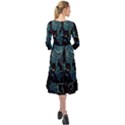 Castle Starry Night Van Gogh Parody Ruffle End Midi Chiffon Dress View2