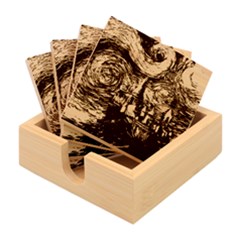 Castle Starry Night Print Van Gogh Parody Bamboo Coaster Set by Sarkoni