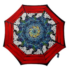 Dog Cartoon Vincent Van Gogh s Starry Night Parody Hook Handle Umbrellas (medium) by Sarkoni