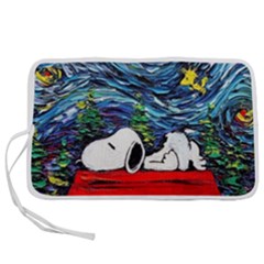 Dog Cartoon Vincent Van Gogh s Starry Night Parody Pen Storage Case (l) by Sarkoni