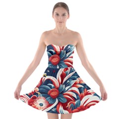 America Pattern Strapless Bra Top Dress by Valentinaart