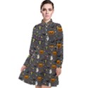 Halloween Pattern Bat Long Sleeve Chiffon Shirt Dress View1