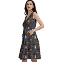 Halloween Pattern Bat Sleeveless V-Neck Skater Dress with Pockets View2