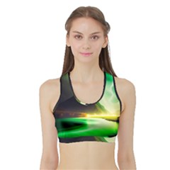 Aurora Lake Neon Colorful Sports Bra With Border by Bangk1t