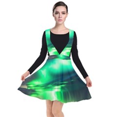 Lake Storm Neon Plunge Pinafore Dress by Bangk1t