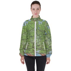 Map Earth World Russia Europe Women s High Neck Windbreaker by Bangk1t