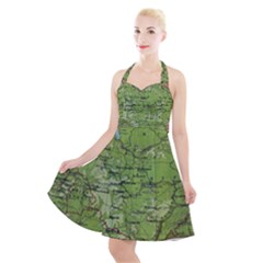 Map Earth World Russia Europe Halter Party Swing Dress  by Bangk1t