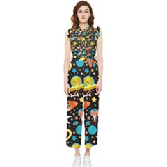 Space Pattern Women s Frill Top Chiffon Jumpsuit by Bedest