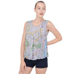 London City Map Bubble Hem Chiffon Tank Top by Bedest