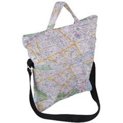 London City Map Fold Over Handle Tote Bag by Bedest