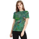 Peacock Paradise Jungle Women s Short Sleeve Rash Guard View1