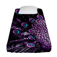 Purple Peacock Fitted Sheet (single Size) by Bedest