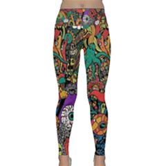 Cute Cartoon Doodle Lightweight Velour Classic Yoga Leggings by Bedest