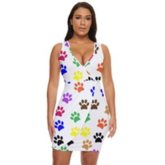 Pawprints-paw-prints-paw-animal Draped Bodycon Dress by Ravend