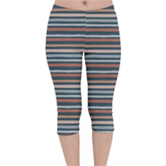 Stripes Velvet Capri Leggings  by zappwaits