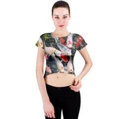 Koi Fish Nature Crew Neck Crop Top by Ndabl3x