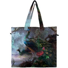 Peacock Art Painting Canvas Travel Bag by Ndabl3x